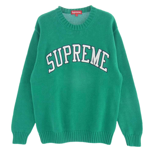 Supreme シュプリーム 16SS Tackle Twill Sweater タックル ツイル セーター クルーネック ニット グリーン系 S【中古】