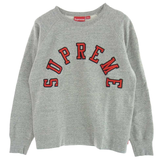 Supreme シュプリーム 12AW Felt Arc crewneck アーチロゴ クルーネック スウェット グレー系 S【中古】