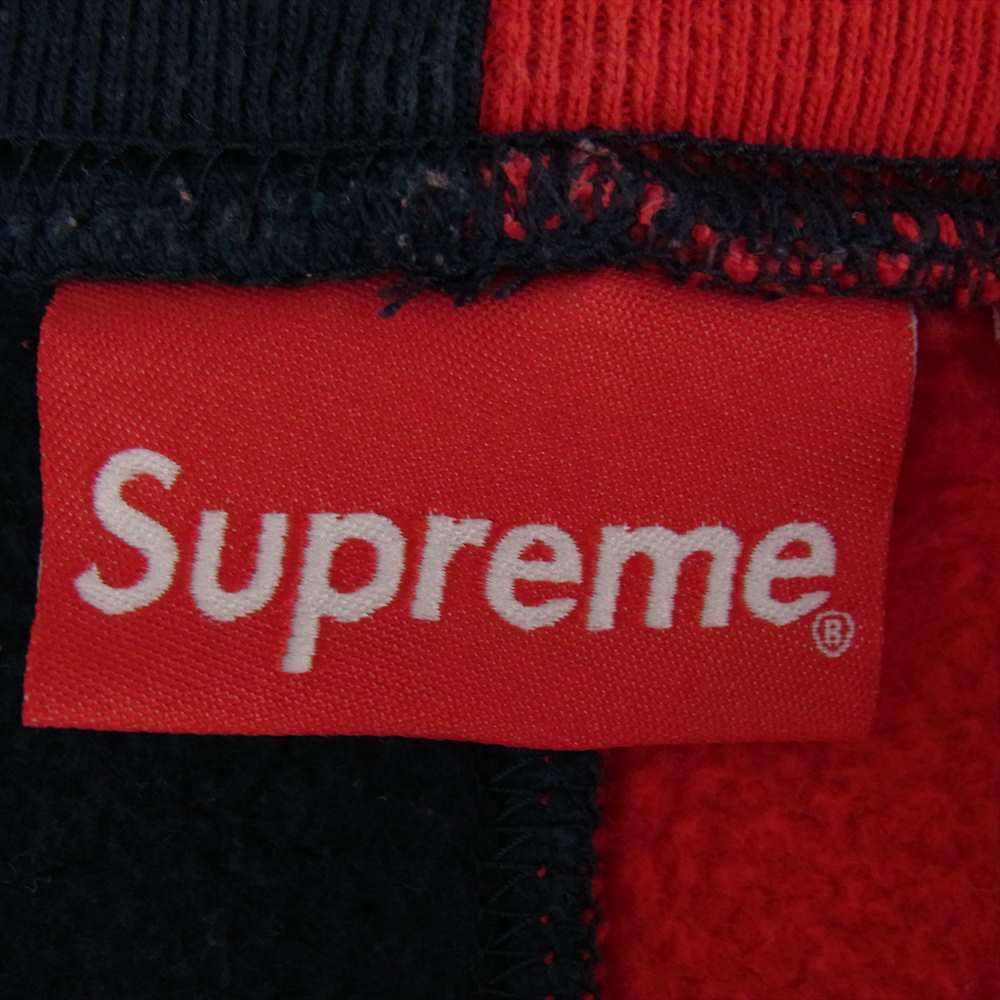 Supreme シュプリーム 18AW Split Crewneck Sweatshirt スプリット アーチロゴ クルーネック スウェット トレーナー バイカラー ネイビー系 レッド系 S【中古】