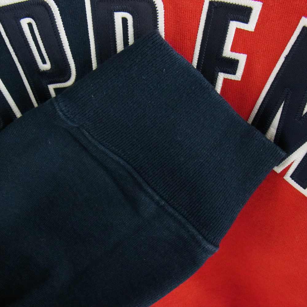 Supreme シュプリーム 18AW Split Crewneck Sweatshirt スプリット アーチロゴ クルーネック スウェット トレーナー バイカラー ネイビー系 レッド系 S【中古】