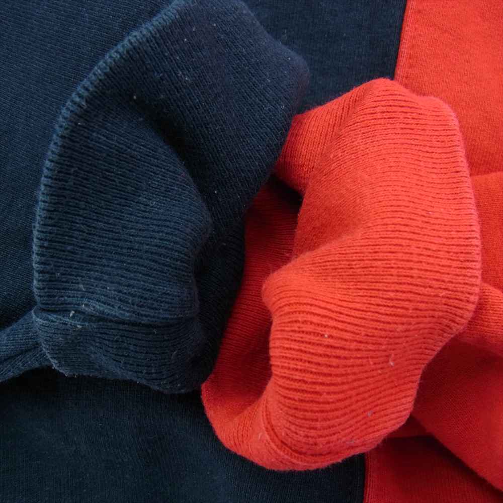 Supreme シュプリーム 18AW Split Crewneck Sweatshirt スプリット アーチロゴ クルーネック スウェット トレーナー バイカラー ネイビー系 レッド系 S【中古】