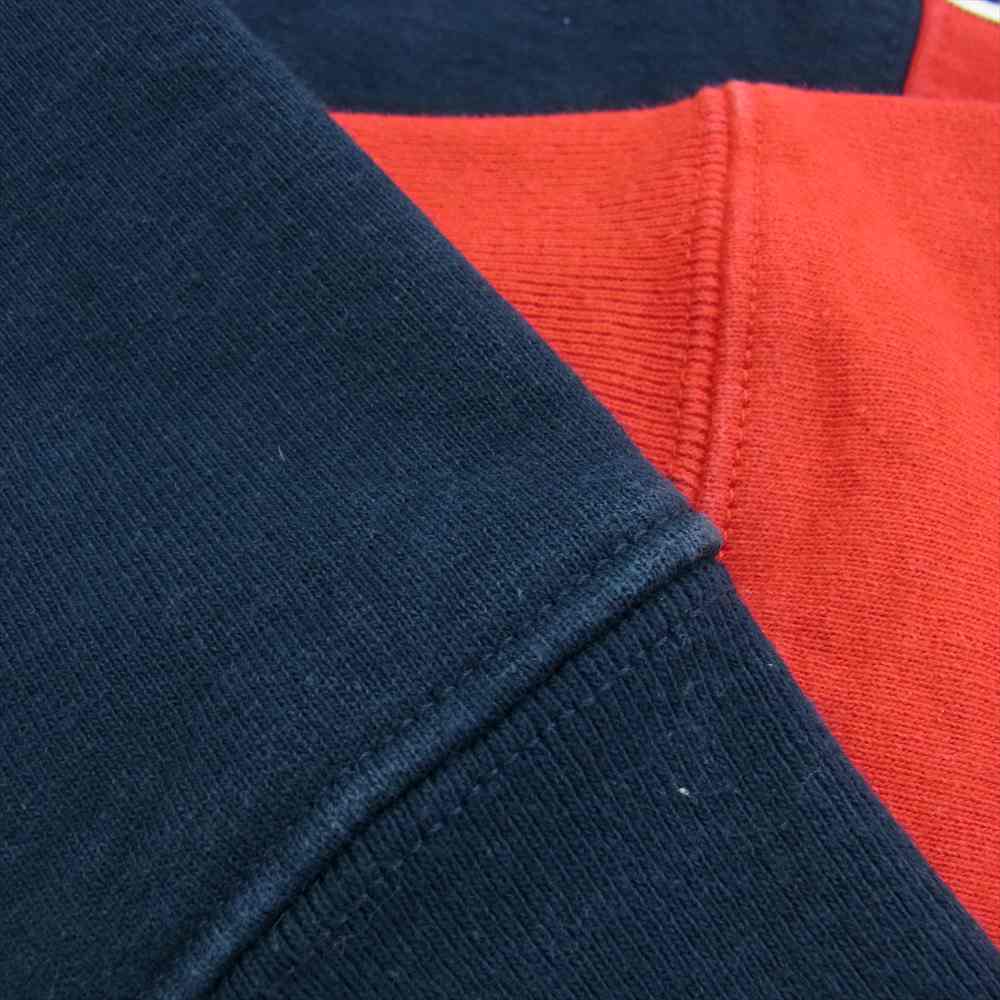 Supreme シュプリーム 18AW Split Crewneck Sweatshirt スプリット アーチロゴ クルーネック スウェット トレーナー バイカラー ネイビー系 レッド系 S【中古】
