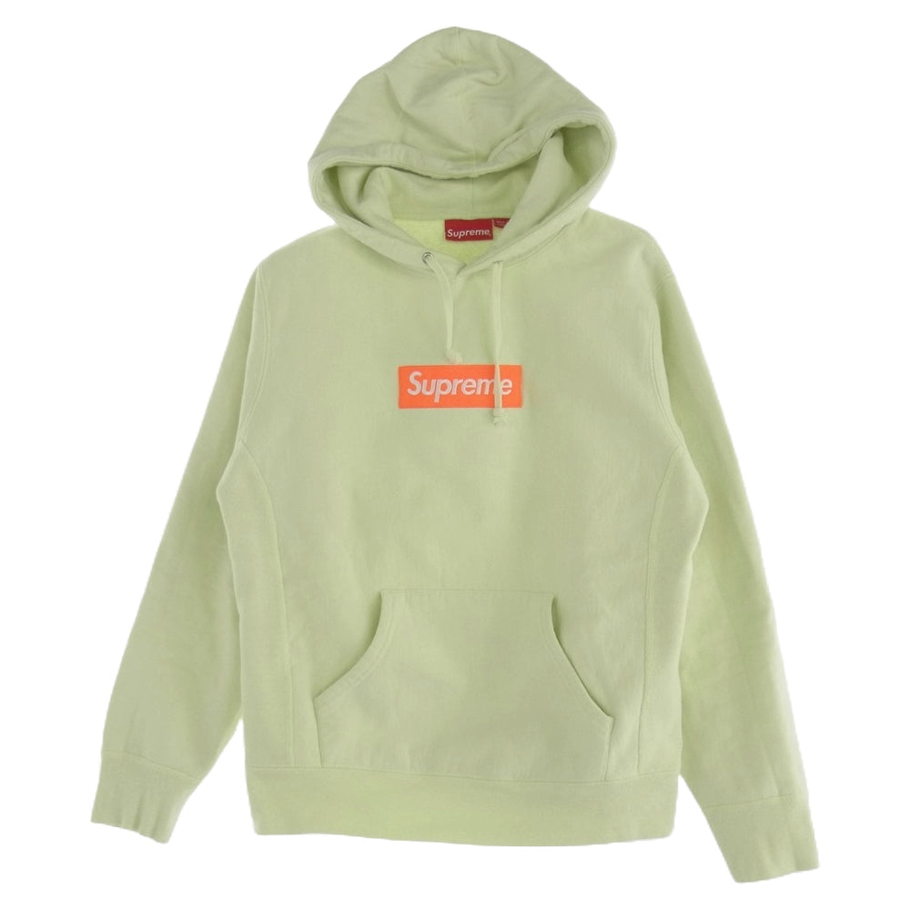 Supreme シュプリーム 17AW ワングラム期 box logo hooded sweatshirt ボックスロゴ プルオーバー スウェット パーカー フーディ ペールライム ライトグリーン系 S【中古】
