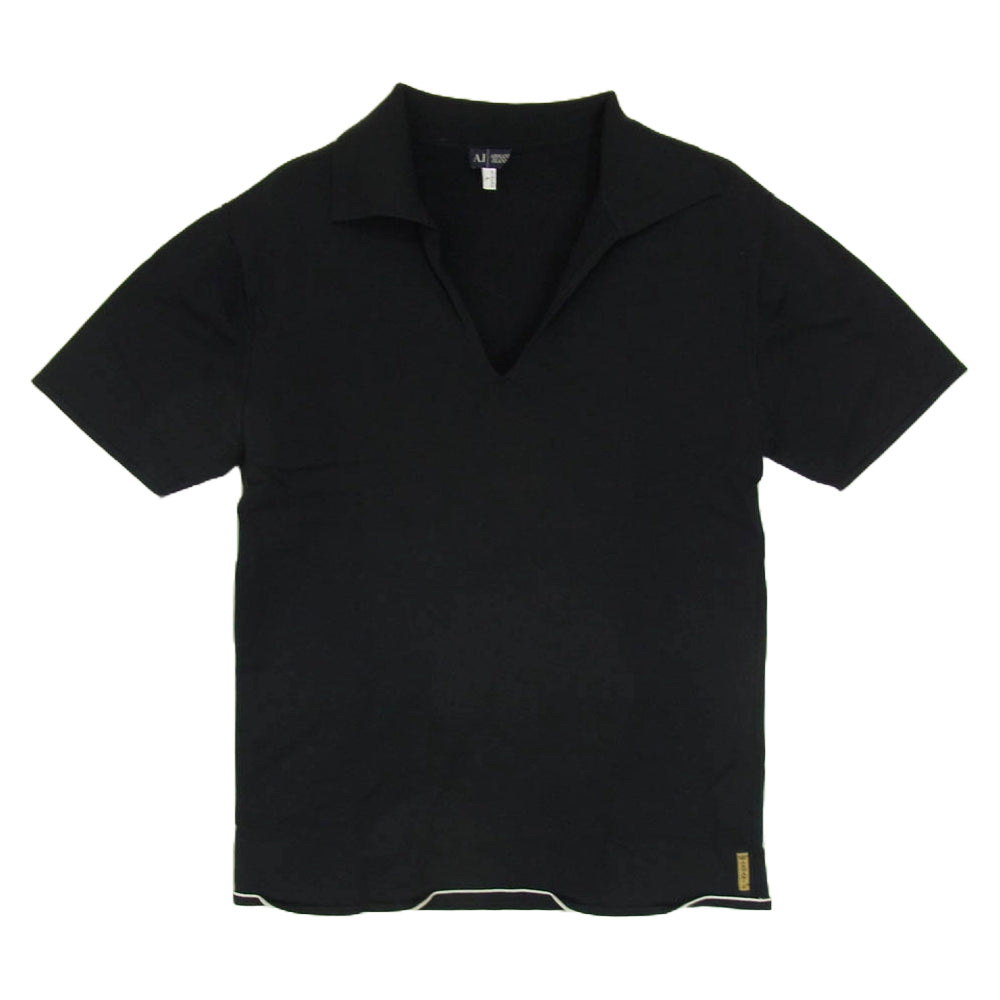 ARMANI JEANS アルマーニ・ジーンズ Z6W32TR-12 Vネック 半袖 ポロシャツ ブラック系 L【中古】