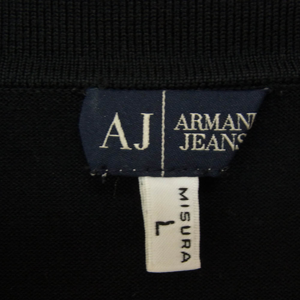 ARMANI JEANS アルマーニ・ジーンズ Z6W32TR-12 Vネック 半袖 ポロシャツ ブラック系 L【中古】