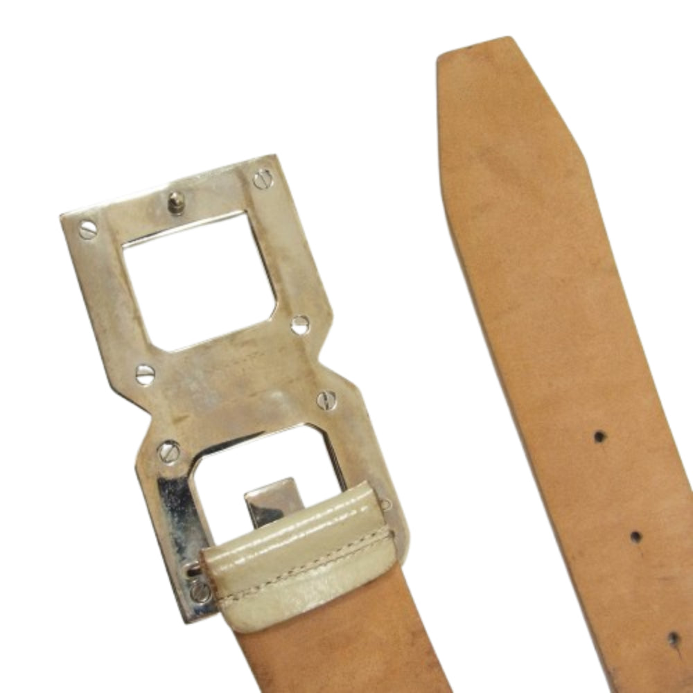 DOLCE&GABBANA ドルチェアンドガッバーナ DCロゴ レザー ベルト ベージュ系【中古】