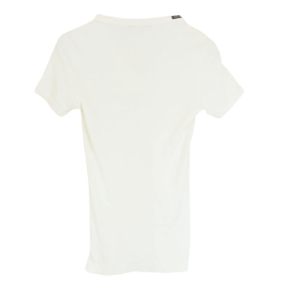 DOLCE&GABBANA ドルチェアンドガッバーナ G8704G G7424 Vネック ワッペン Tシャツ 半袖カットソー ホワイト系 44【中古】