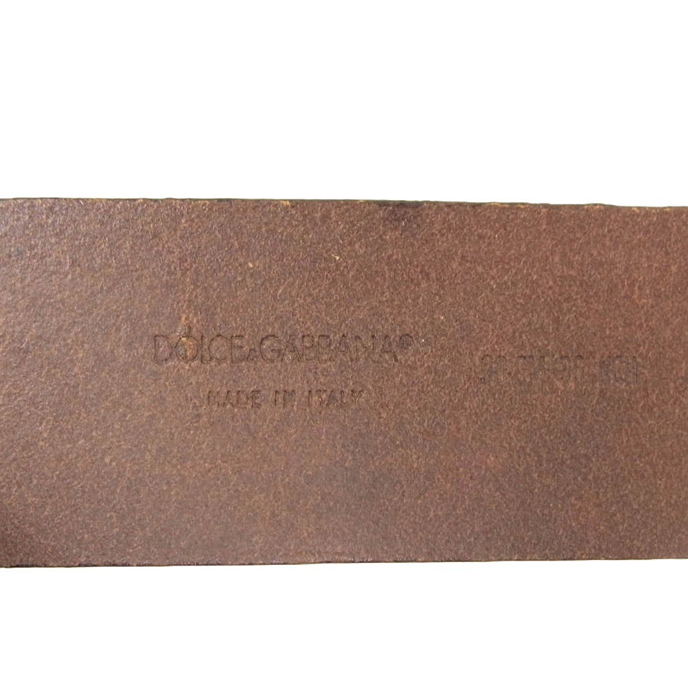 DOLCE&GABBANA ドルチェアンドガッバーナ DCロゴ レザー ベルト ブラウン系【中古】