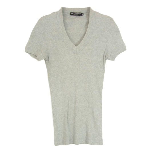 DOLCE&GABBANA ドルチェアンドガッバーナ G8A24T FU7AV Vネック コットン Tシャツ 半袖カットソー グレー系 44【中古】