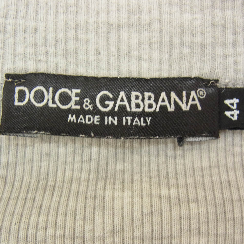 DOLCE&GABBANA ドルチェアンドガッバーナ G8A24T FU7AV Vネック コットン Tシャツ 半袖カットソー グレー系 44【中古】