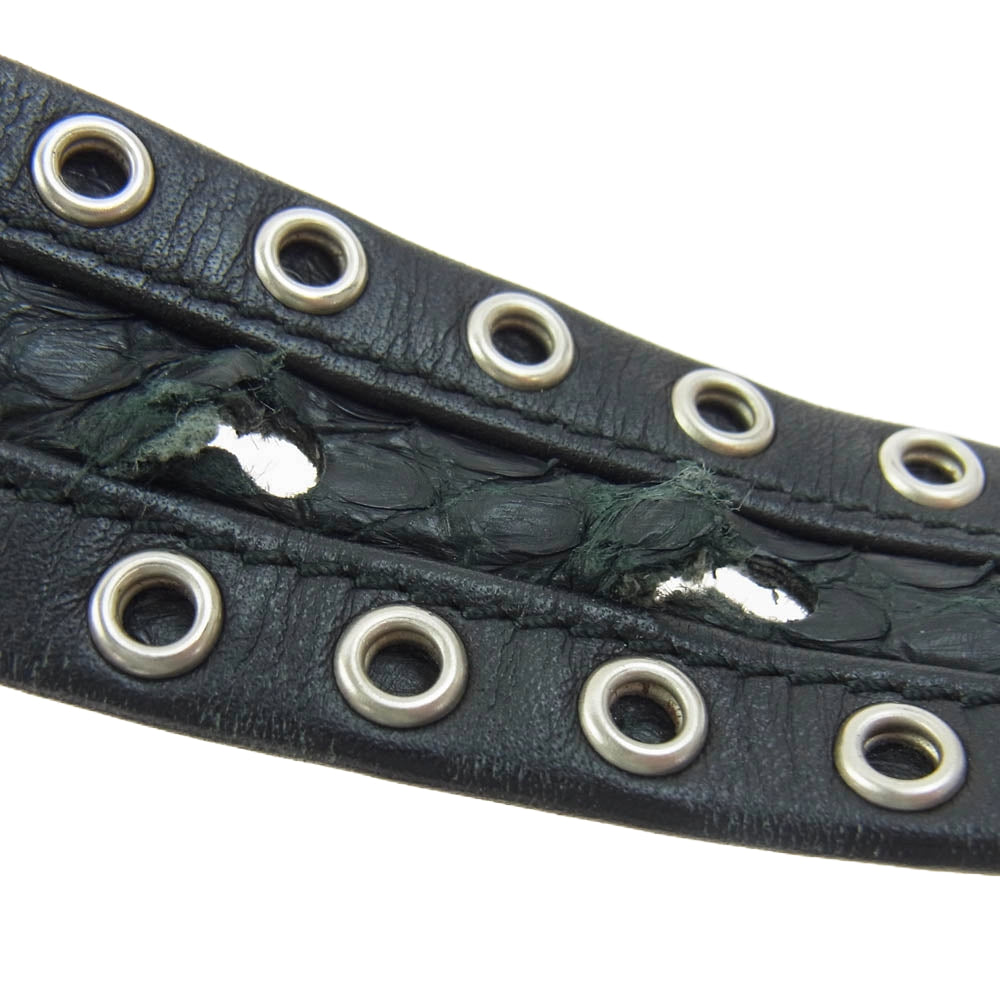 VERSACE ヴェルサーチ メデゥーサ スタッズ レザー ベルト ブラック系【中古】