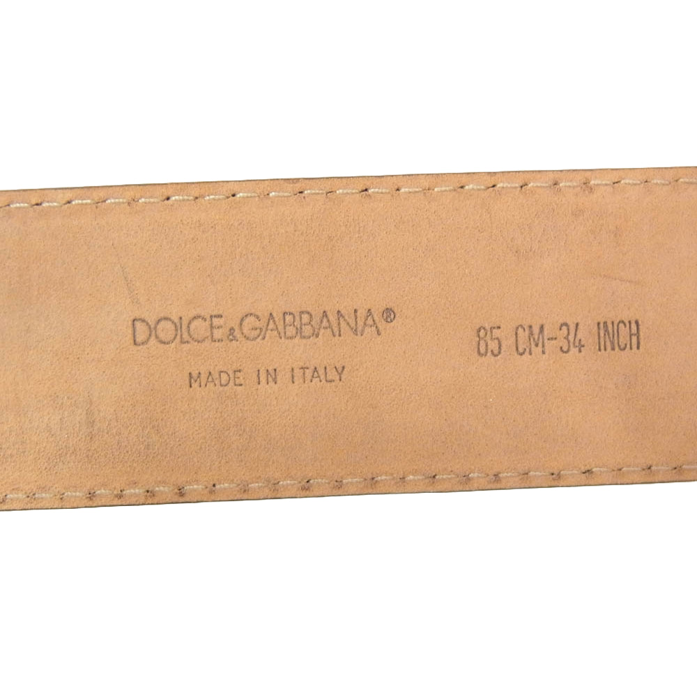 DOLCE&GABBANA ドルチェアンドガッバーナ コブラ柄 レザー ベルト ゴールド系 メタリック系【中古】