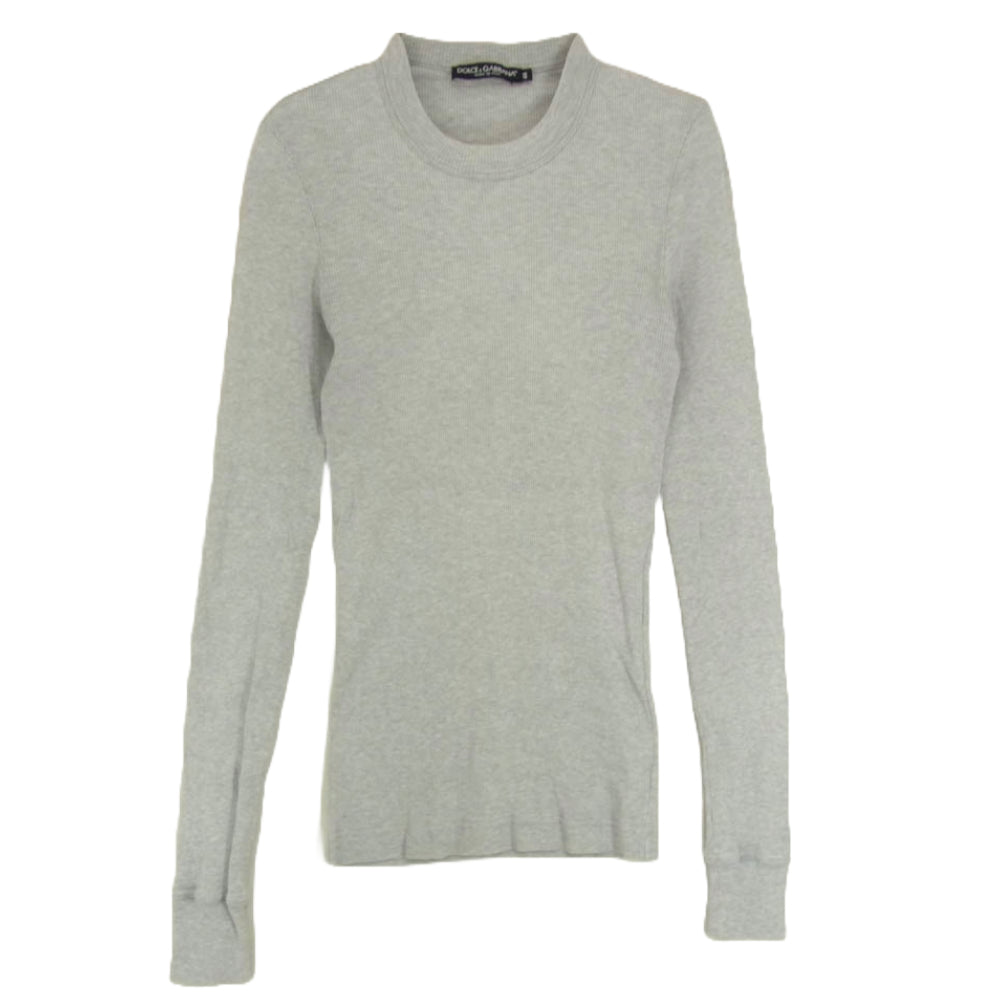 DOLCE&GABBANA ドルチェアンドガッバーナ クルーネック コットン カットソー 長袖 グレー系 44【中古】