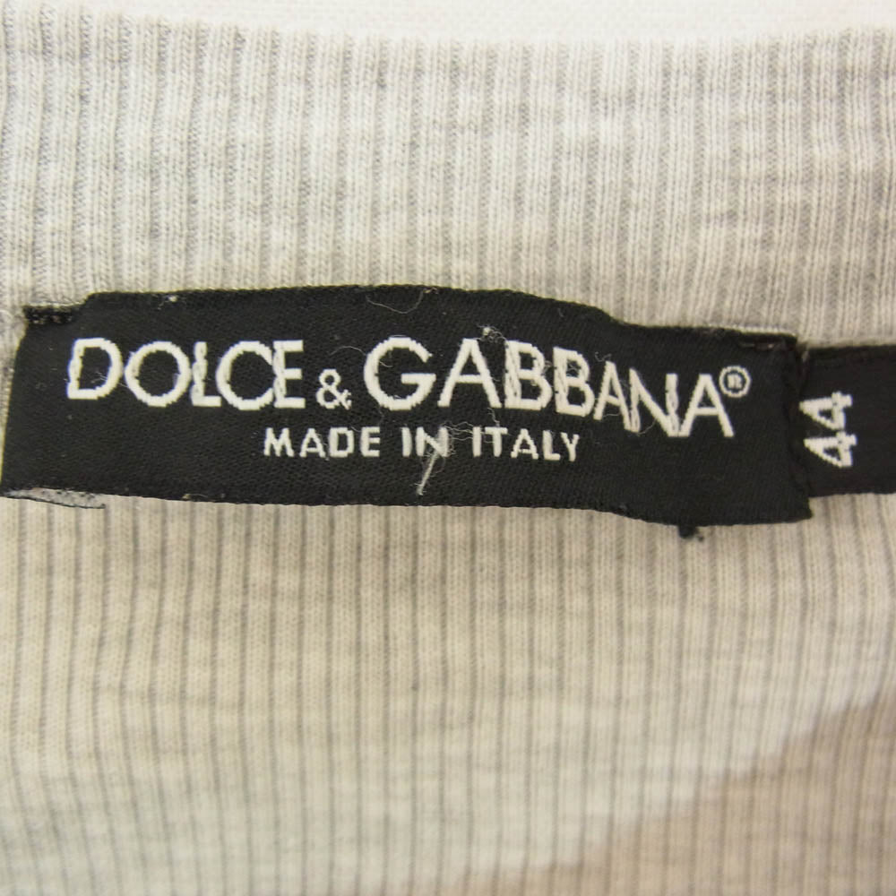 DOLCE&GABBANA ドルチェアンドガッバーナ クルーネック コットン カットソー 長袖 グレー系 44【中古】