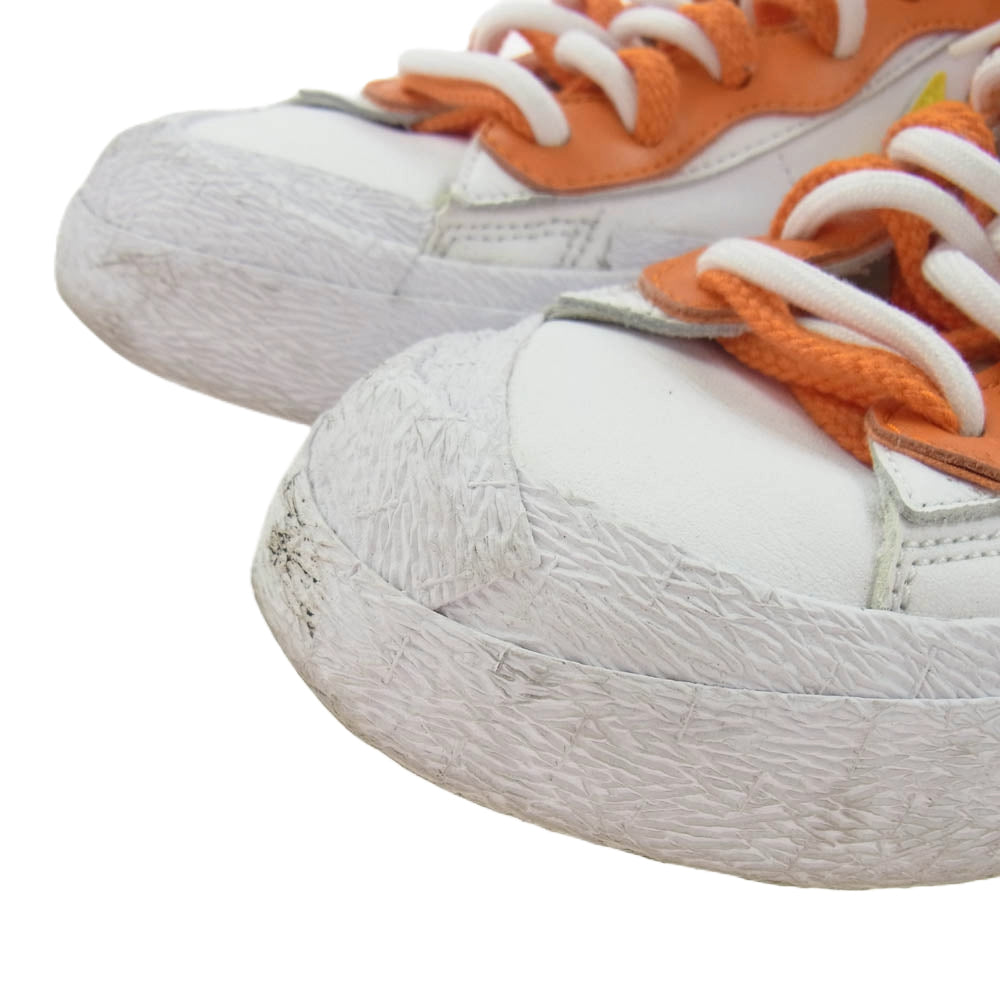 NIKE ナイキ DD1877-100 × sacai サカイ BLAZER LOW MAGMA ORANGE ブレーザーロー マグマオレンジ ローカットスニーカー ホワイト系 オレンジ系 26cm【中古】