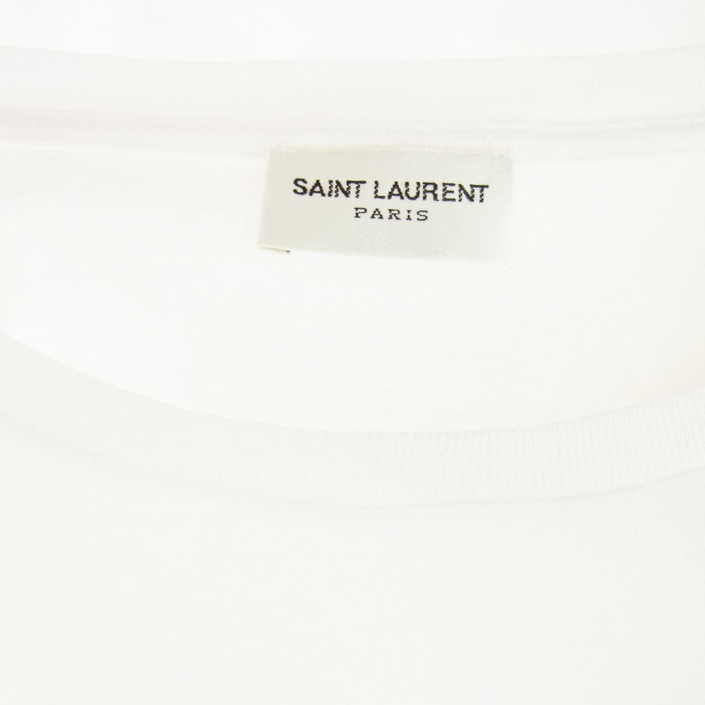 SAINT LAURENT サンローラン 18SS 553378 YBCL2 アニマルロゴ プリント Tシャツ 半袖カットソー ホワイト系 XS【中古】