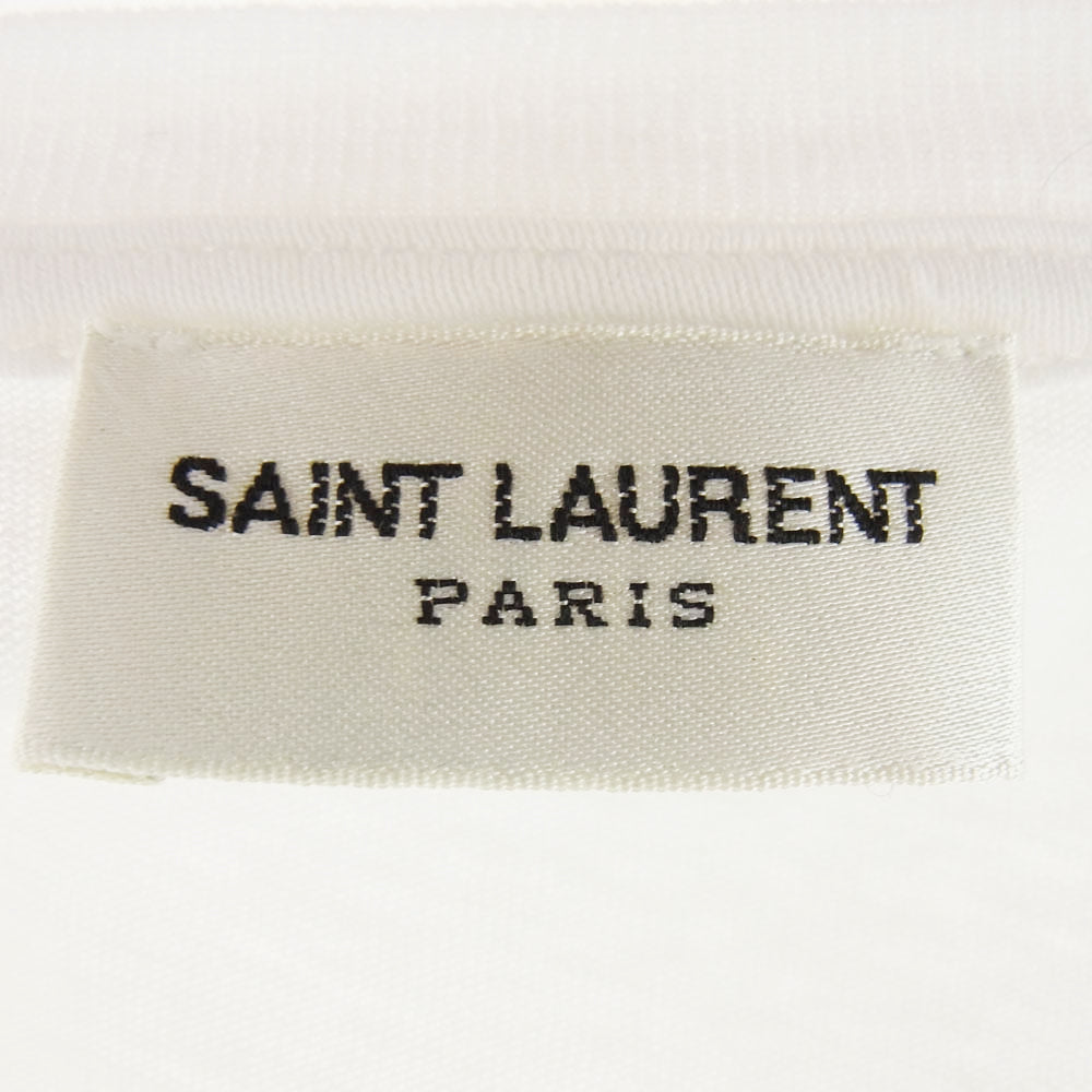 SAINT LAURENT サンローラン 18SS 553378 YBCL2 アニマルロゴ プリント Tシャツ 半袖カットソー ホワイト系 XS【中古】