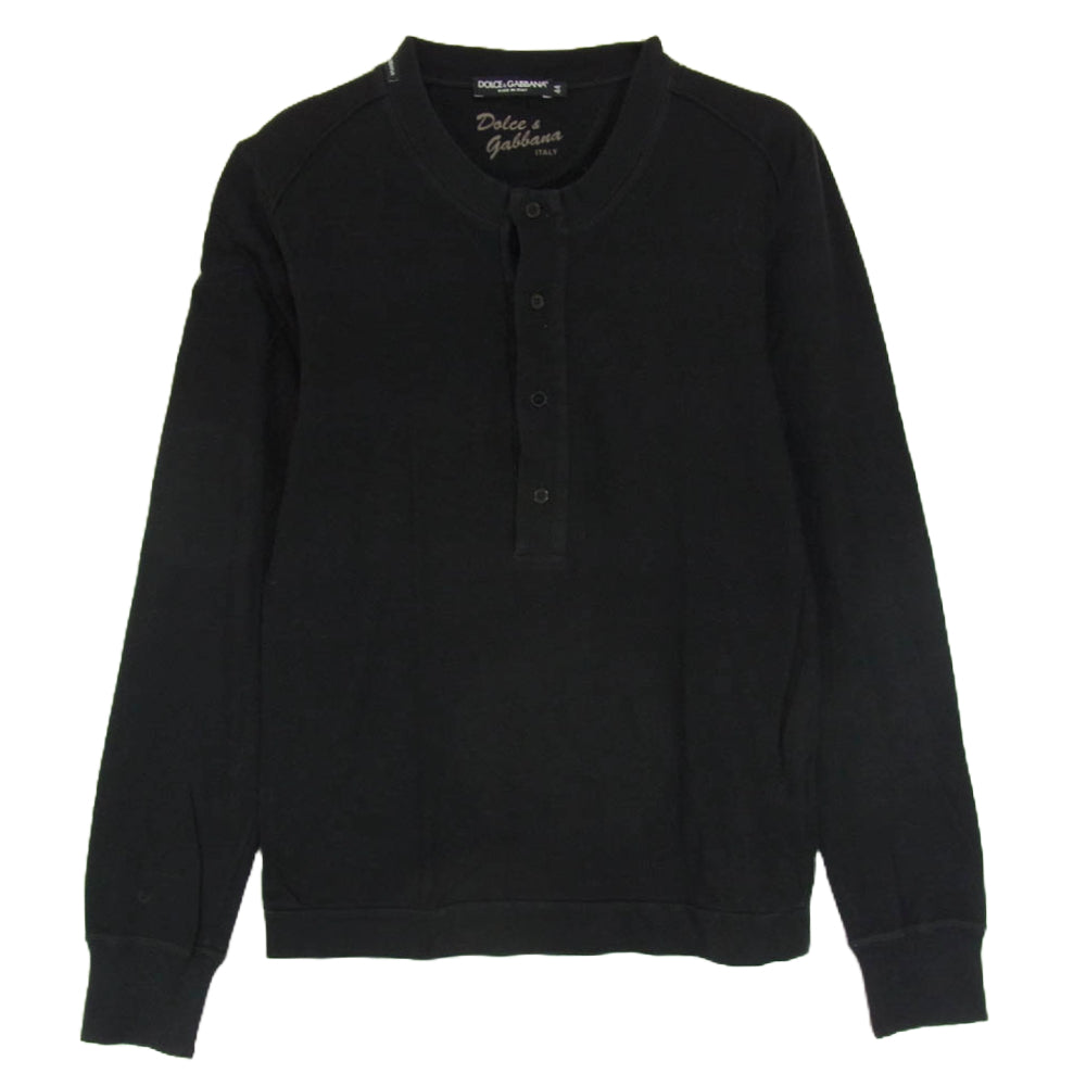 DOLCE&GABBANA ドルチェアンドガッバーナ G8595C FU7EQ ヘンリーネック カットソー 長袖 ブラック系 44【中古】