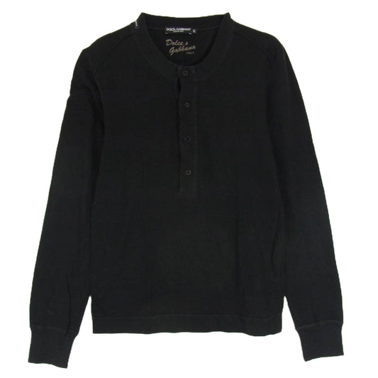 DOLCE&GABBANA ドルチェアンドガッバーナ G8595C FU7EQ ヘンリーネック カットソー 長袖 ブラック系 44【中古】