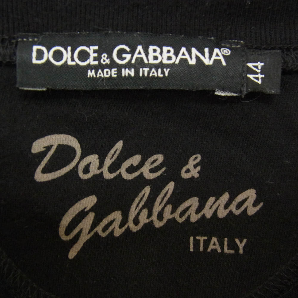 DOLCE&GABBANA ドルチェアンドガッバーナ G8595C FU7EQ ヘンリーネック カットソー 長袖 ブラック系 44【中古】