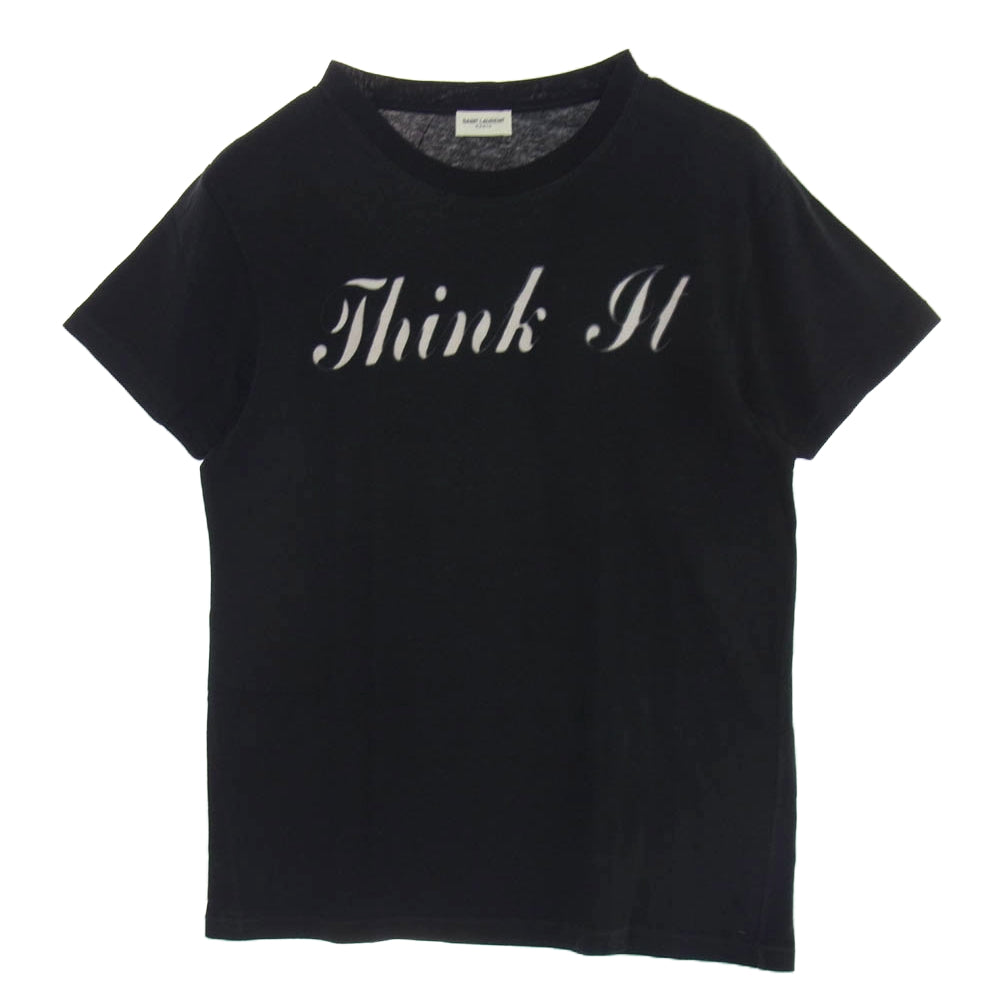 SAINT LAURENT サンローラン 16AW 440746 YB1BE エディ期 Think It プリントTシャツ 半袖カットソー ブラック系 XS【中古】