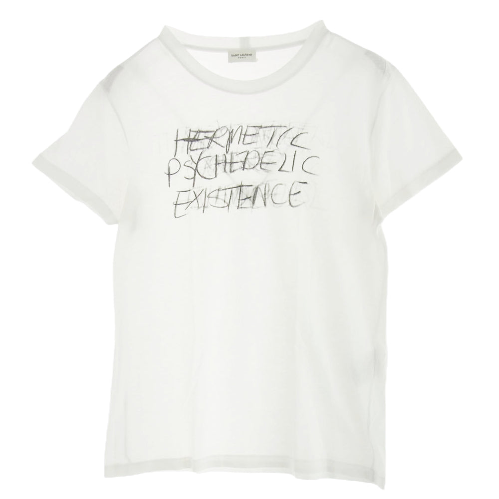 SAINT LAURENT サンローラン 16SS 440750 YB1AE エディ期 PsyChedelic Tee プリント Tシャツ 半袖カットソー ホワイト系 XS【中古】