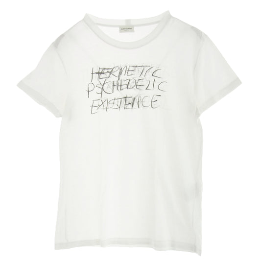 SAINT LAURENT サンローラン 16SS 440750 YB1AE エディ期 PsyChedelic Tee プリント Tシャツ 半袖カットソー ホワイト系 XS【中古】