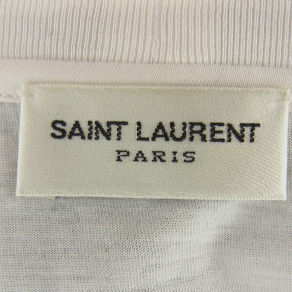 SAINT LAURENT サンローラン 13AW 330971 Y2BC1 × Brian Roettinger ブライアンロッティンガー エディ期 総柄 プリント Tシャツ 半袖カットソー ホワイト系 XS【中古】