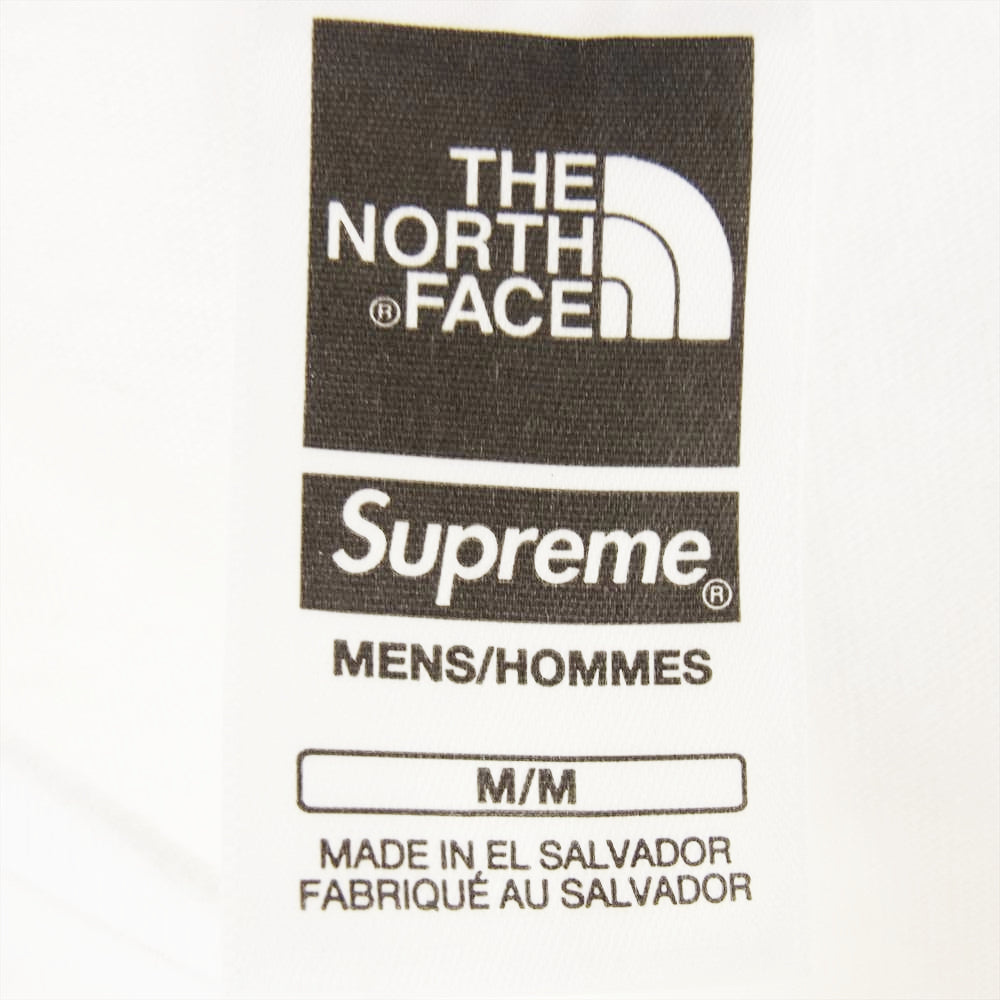 Supreme シュプリーム 23SS NT02309I × THE NORTH FACE ノースフェイス Printed Pocket Tee プリンティド ポケット ロゴ プリント 半袖 Tシャツ カットソー ホワイト系 M【中古】