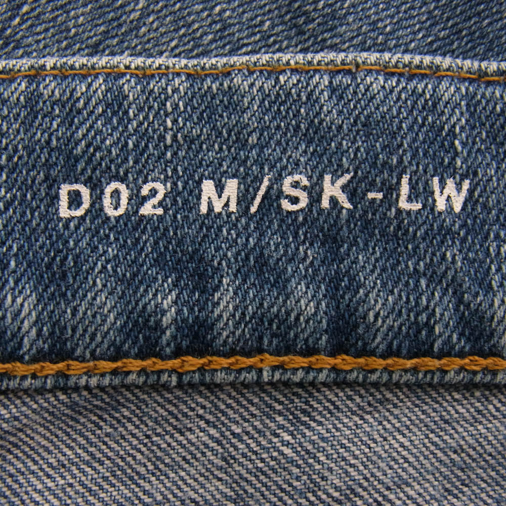 SAINT LAURENT サンローラン 17SS 456694 Y806K 国内正規品 スタッズ レザーパッチ ダメージ加工 デニム パンツ インディゴブルー系 M【中古】