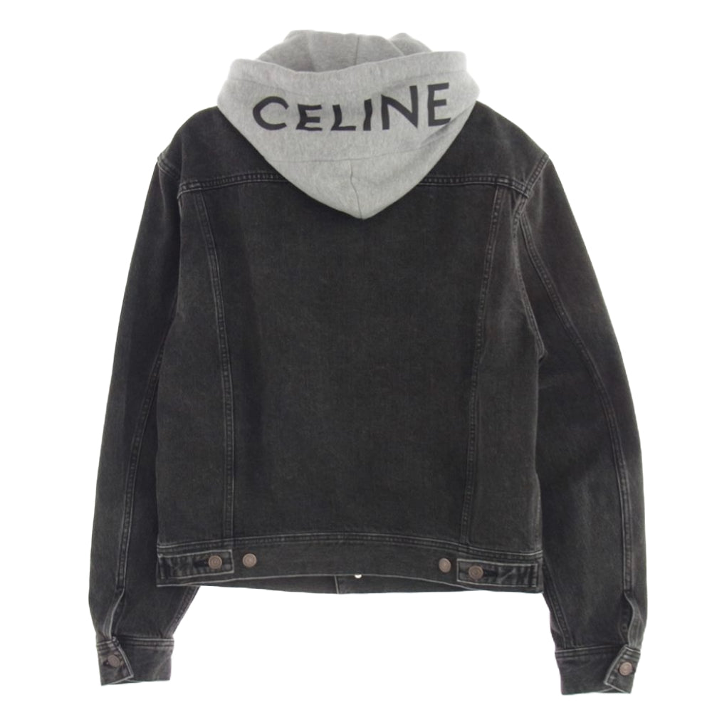 CELINE セリーヌ 2Q47294F フード付き フード ドッキング デニム ジャケット グレー系 M【中古】