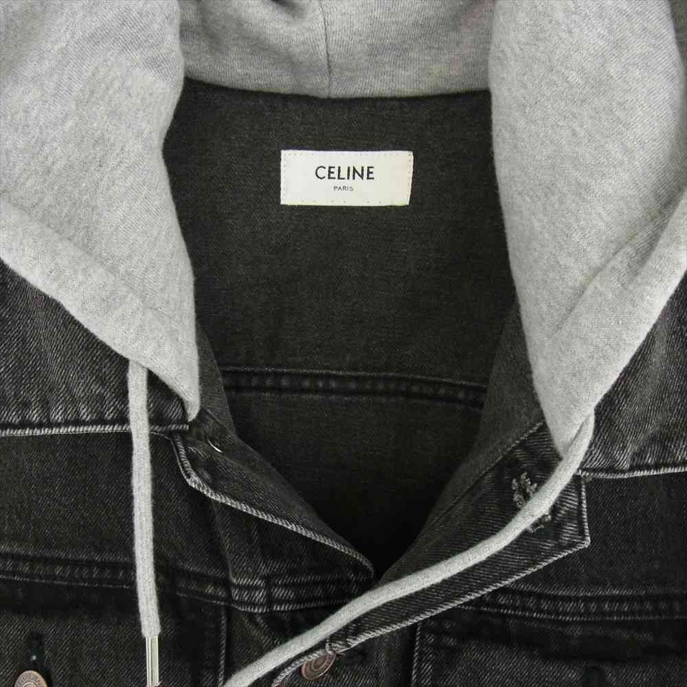 CELINE セリーヌ 2Q47294F フード付き フード ドッキング デニム ジャケット グレー系 M【中古】