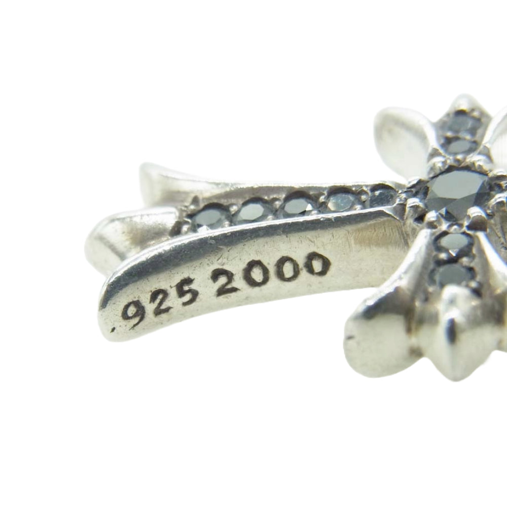 CHROME HEARTS クロムハーツ（原本無） TNY CRSF P DMND タイニーファット クロス パヴェブラックダイヤ ペンダントトップ ブラック系 シルバー系【中古】