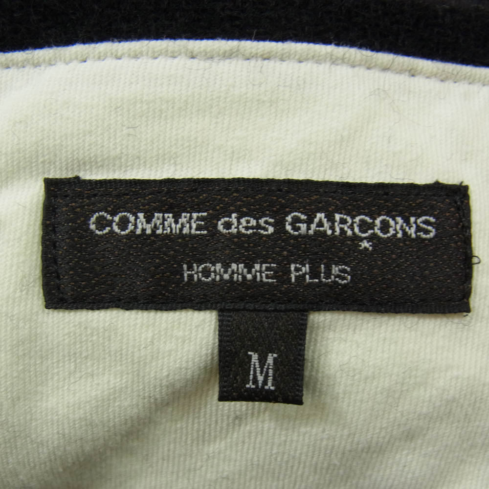COMME des GARCONS HOMME PLUS コムデギャルソンオムプリュス AD2024 PN-P026 ウール 縮絨 ストライプ パンツ ブラック系 M【新古品】【未使用】【中古】