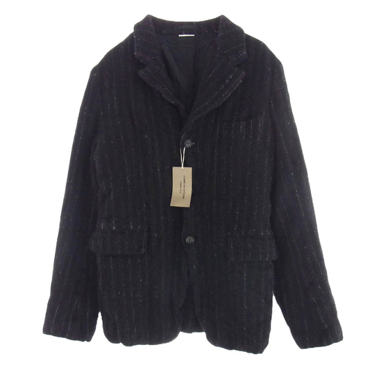 COMME des GARCONS HOMME PLUS コムデギャルソンオムプリュス AD2024 PN-J027 ウール 縮絨 ストライプ テーラード ジャケット レッド ブラック ホワイト ブラック系 M【新古品】【未使用】【中古】