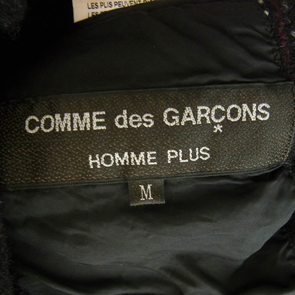 COMME des GARCONS HOMME PLUS コムデギャルソンオムプリュス AD2024 PN-J027 ウール 縮絨 ストライプ テーラード ジャケット レッド ブラック ホワイト ブラック系 M【新古品】【未使用】【中古】