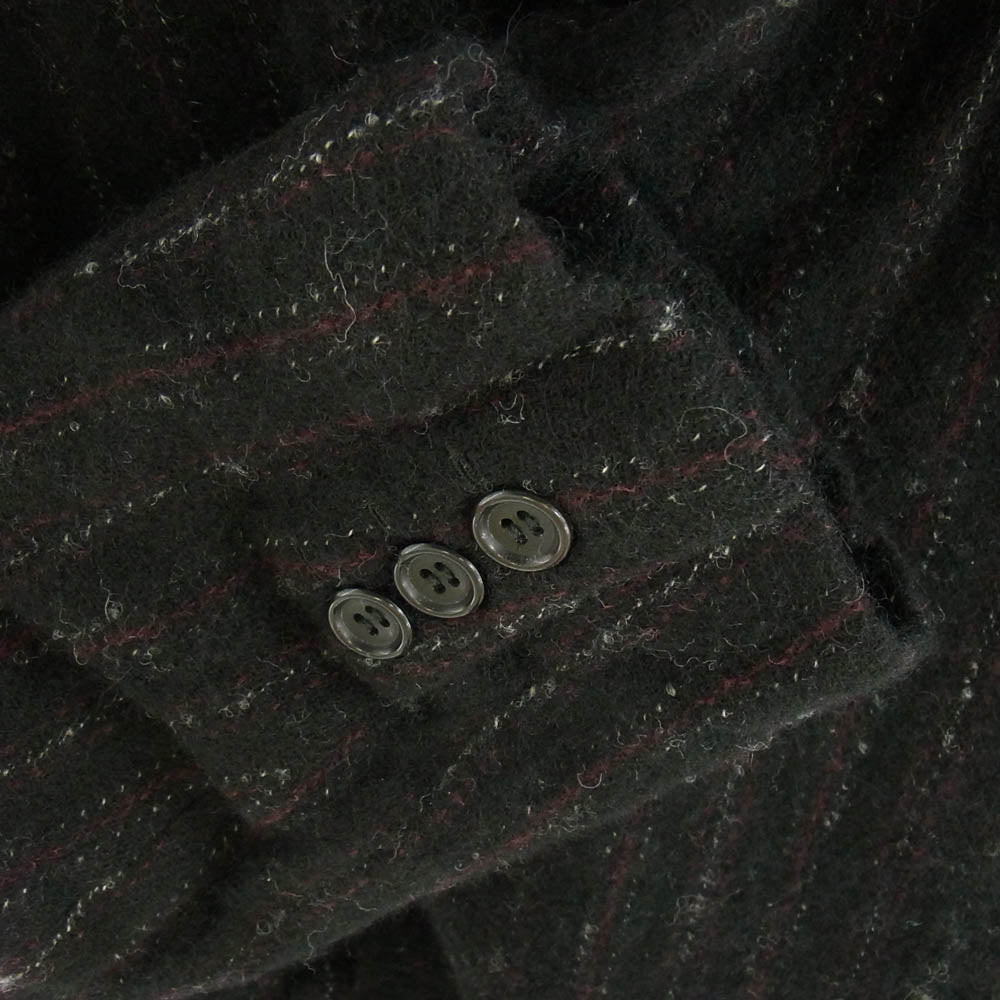 COMME des GARCONS HOMME PLUS コムデギャルソンオムプリュス AD2024 PN-J027 ウール 縮絨 ストライプ テーラード ジャケット レッド ブラック ホワイト ブラック系 M【新古品】【未使用】【中古】