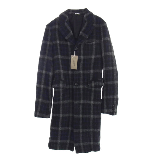 COMME des GARCONS HOMME PLUS コムデギャルソンオムプリュス AD2024 PN-J029 ウール 縮絨 チェック コート ジャケット ネイビー ブラック ホワイト ブラック系【新古品】【未使用】【中古】