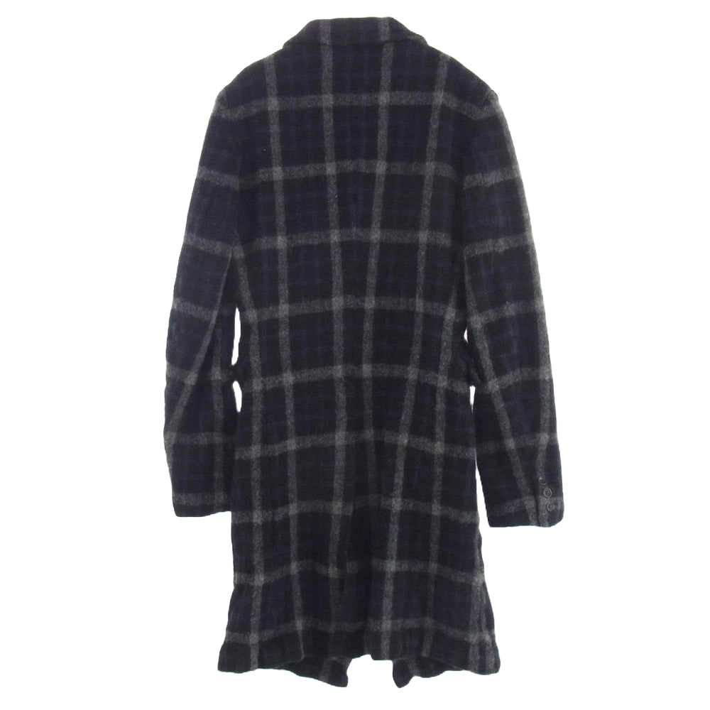 COMME des GARCONS HOMME PLUS コムデギャルソンオムプリュス AD2024 PN-J029 ウール 縮絨 チェック コート ジャケット ネイビー ブラック ホワイト ブラック系【新古品】【未使用】【中古】