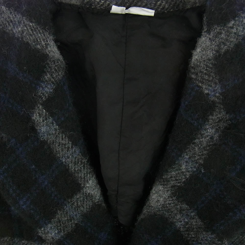 COMME des GARCONS HOMME PLUS コムデギャルソンオムプリュス AD2024 PN-J029 ウール 縮絨 チェック コート ジャケット ネイビー ブラック ホワイト ブラック系【新古品】【未使用】【中古】