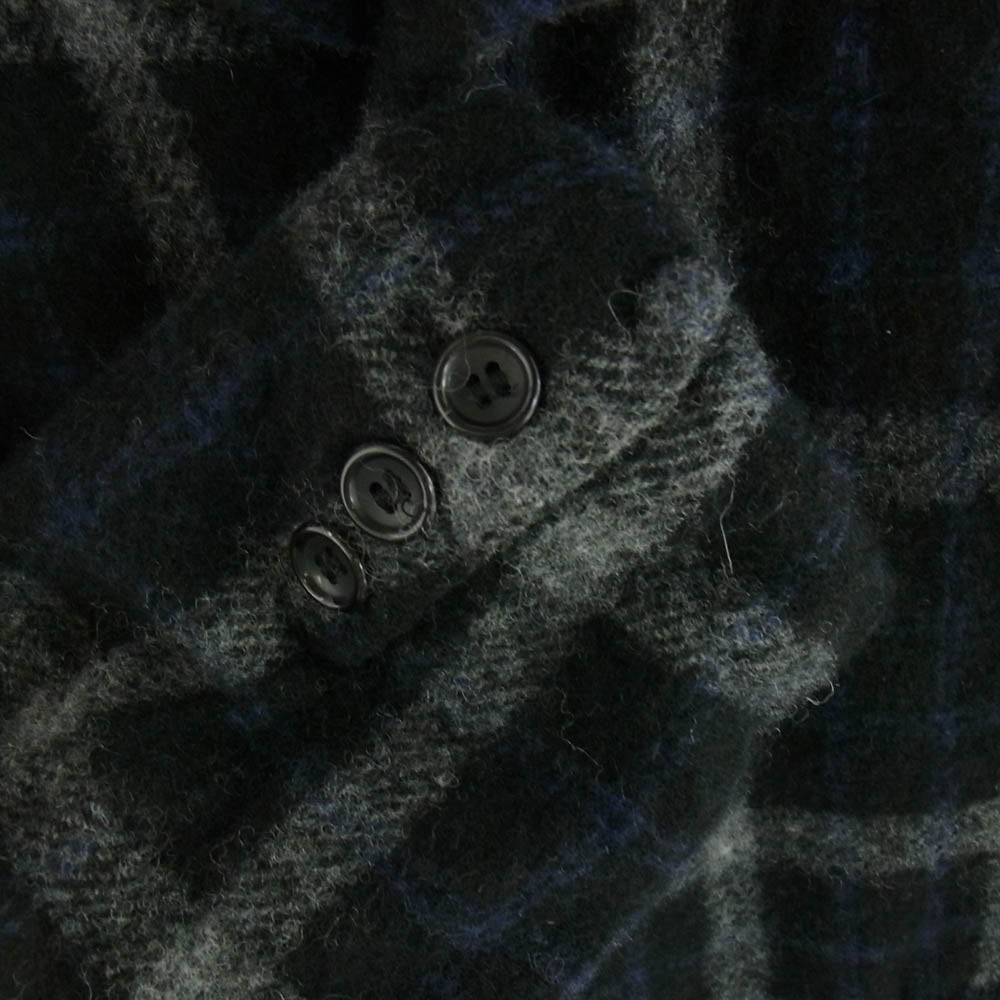COMME des GARCONS HOMME PLUS コムデギャルソンオムプリュス AD2024 PN-J029 ウール 縮絨 チェック コート ジャケット ネイビー ブラック ホワイト ブラック系【新古品】【未使用】【中古】