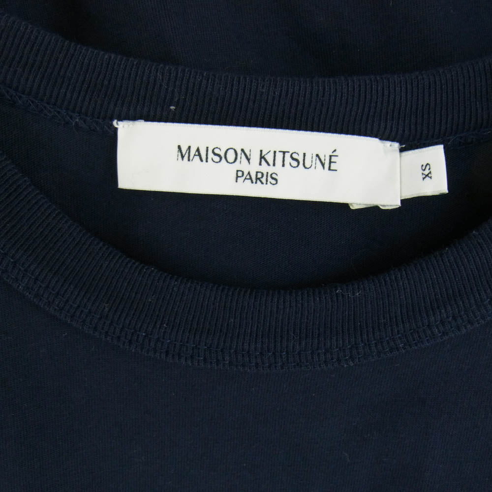 MAISON KITSUNE メゾンキツネ GU00154KJ0010 チラックス フォックス パッチ クラシック 半袖 Tシャツ ネイビー系 XS【中古】