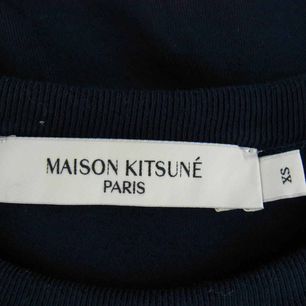 MAISON KITSUNE メゾンキツネ GU00154KJ0010 チラックス フォックス パッチ クラシック 半袖 Tシャツ ネイビー系 XS【中古】