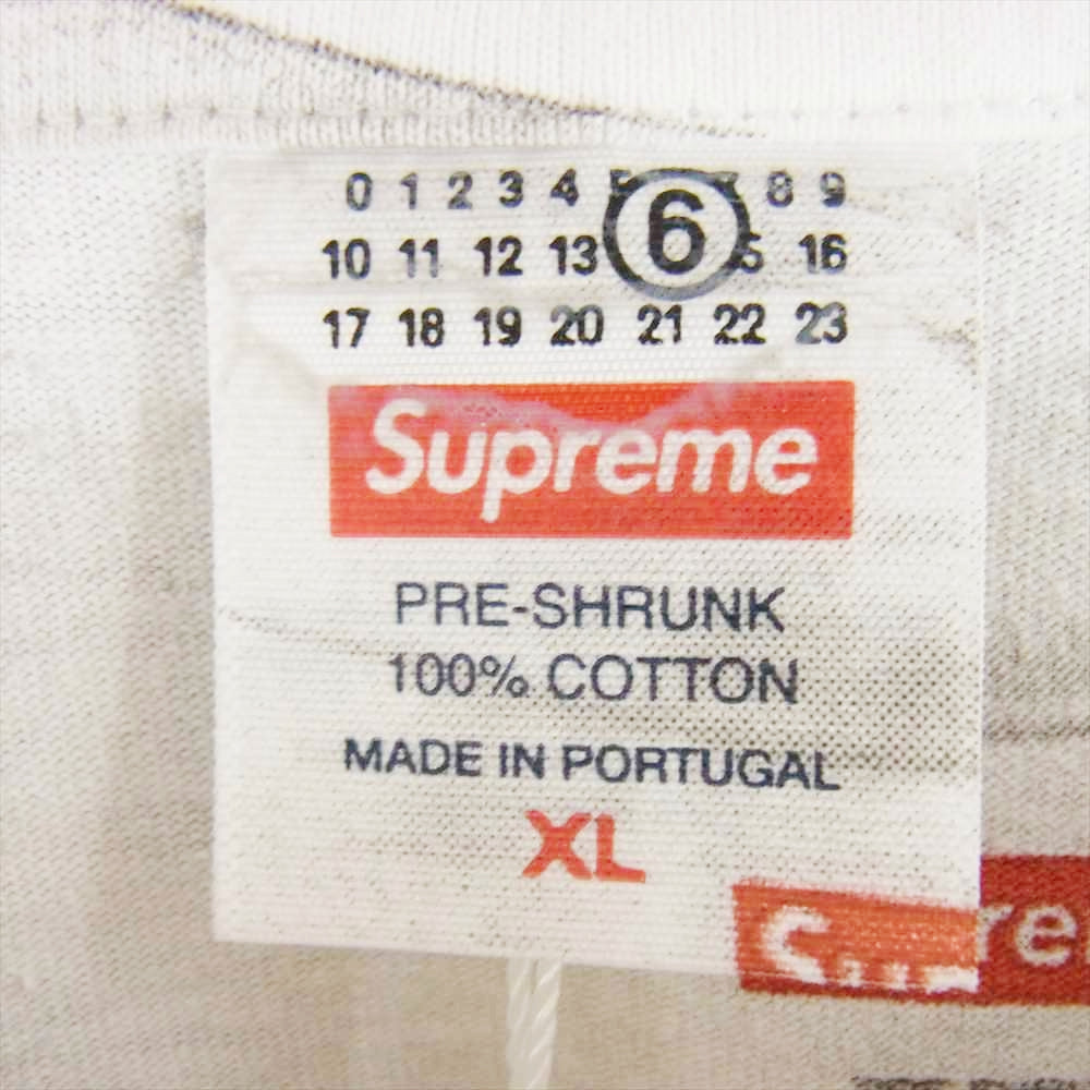 Supreme シュプリーム MM6 Maison Margiela Box Logo Tee エムエムシックス メゾンマルジェラ ボックスロゴ 転写プリント 半袖 Tシャツ ホワイト系 XL【新古品】【未使用】【中古】