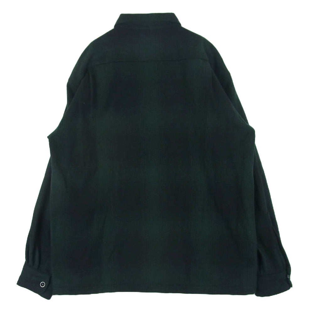 NUMBER(N)INE ナンバーナイン TOWN CRAFT タウンクラフト ウール オンブレチェック シャツ 長袖 グリーン系 L 42 - 44【中古】