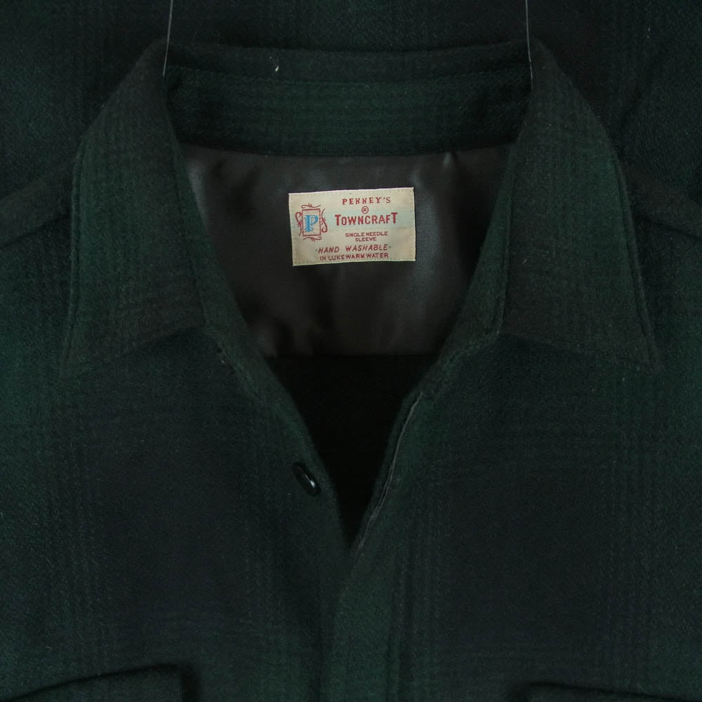 NUMBER(N)INE ナンバーナイン TOWN CRAFT タウンクラフト ウール オンブレチェック シャツ 長袖 グリーン系 L 42 - 44【中古】