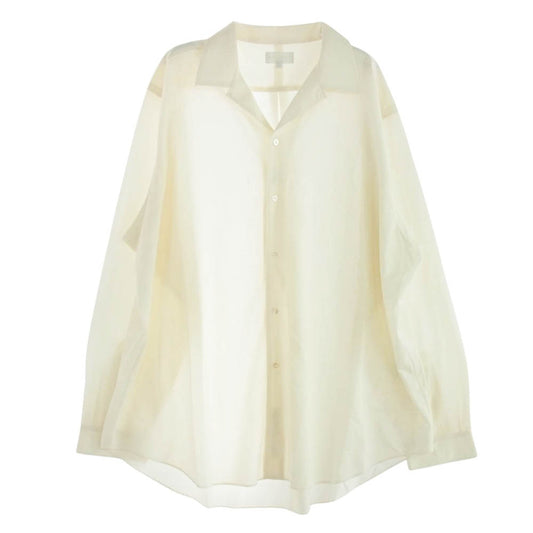 カネマサフィル KM24S004SI 46G Atmosphere Silk Blend Open Collar Shirt シルク混 オープンカラー シャツ 長袖 ホワイト系 L【中古】