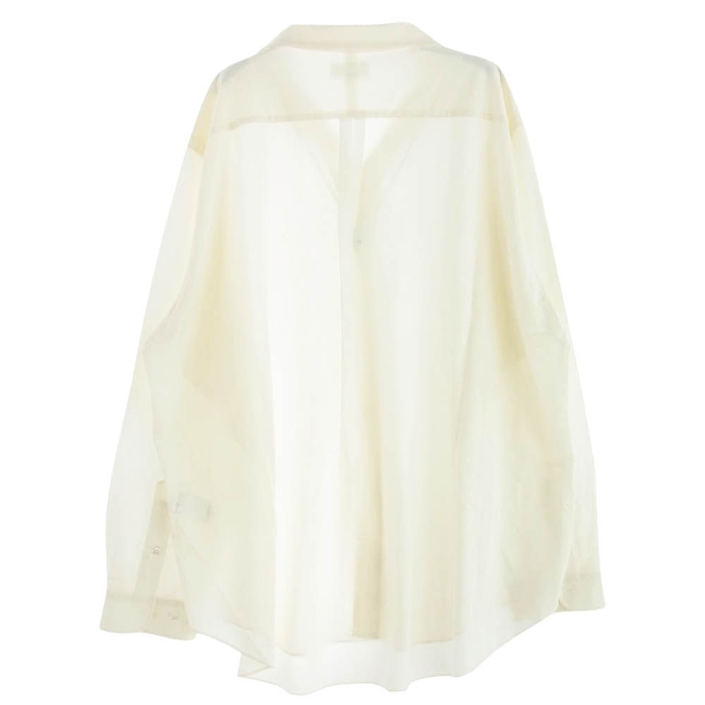カネマサフィル KM24S004SI 46G Atmosphere Silk Blend Open Collar Shirt シルク混 オープンカラー シャツ 長袖 ホワイト系 L【中古】