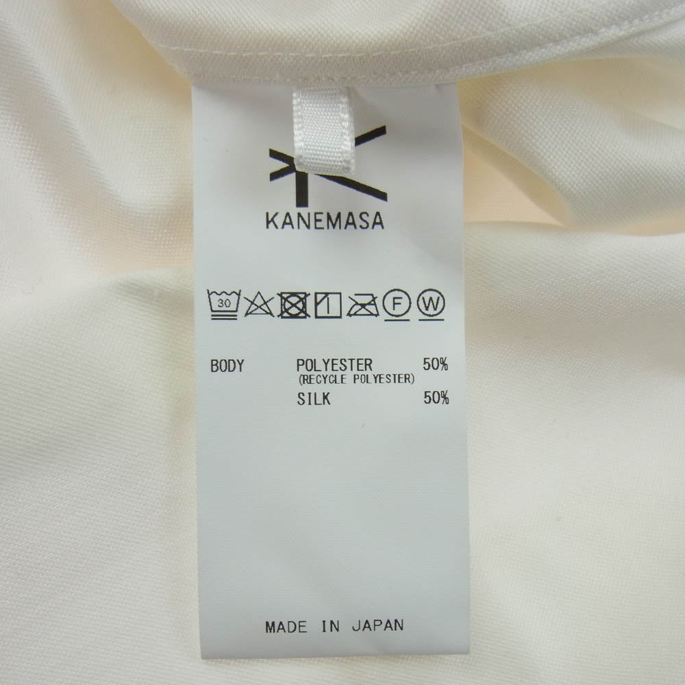 カネマサフィル KM24S004SI 46G Atmosphere Silk Blend Open Collar Shirt シルク混 オープンカラー シャツ 長袖 ホワイト系 L【中古】