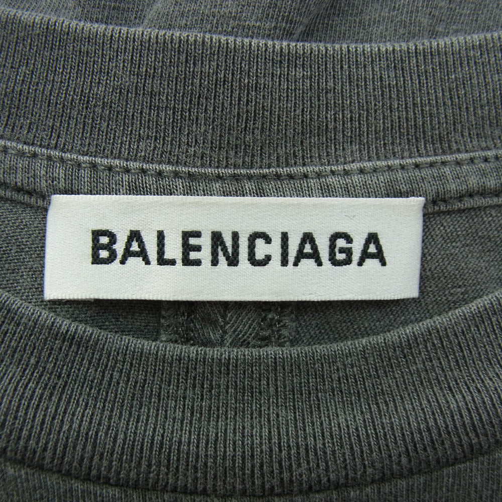 BALENCIAGA バレンシアガ 19SS 556115 TYK28 コピーライト スモールロゴ オーバーサイズ Tシャツ 半袖カットソー グレー系 S【中古】